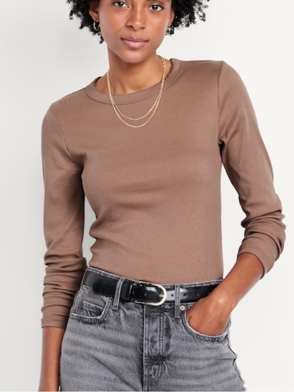 NWT OLD NAVY | WOMEN’S SNUG RIBBED LONG SLEEVE T-SHIRT | SIZE LARGE